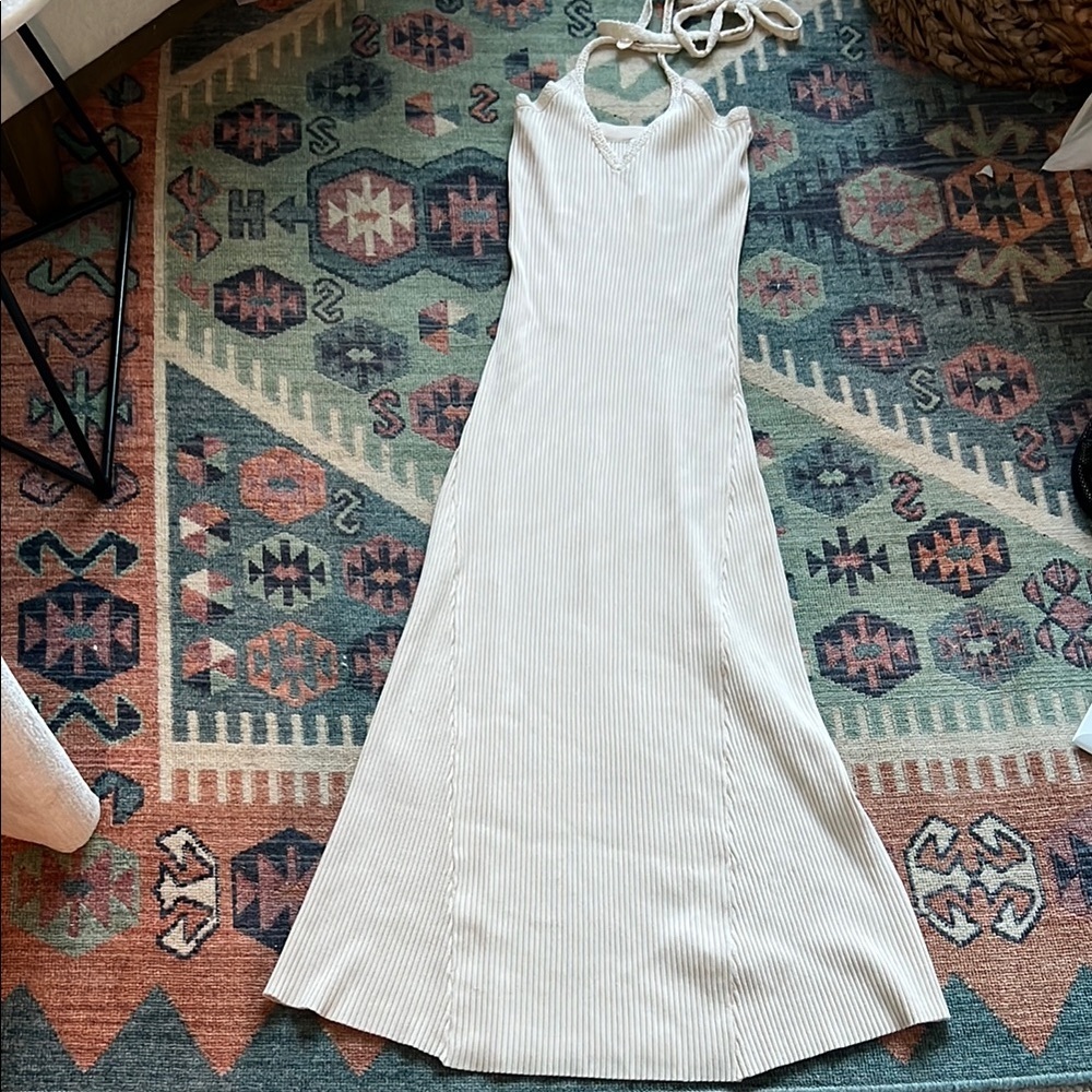 Moon River Ribbed Halter Dress